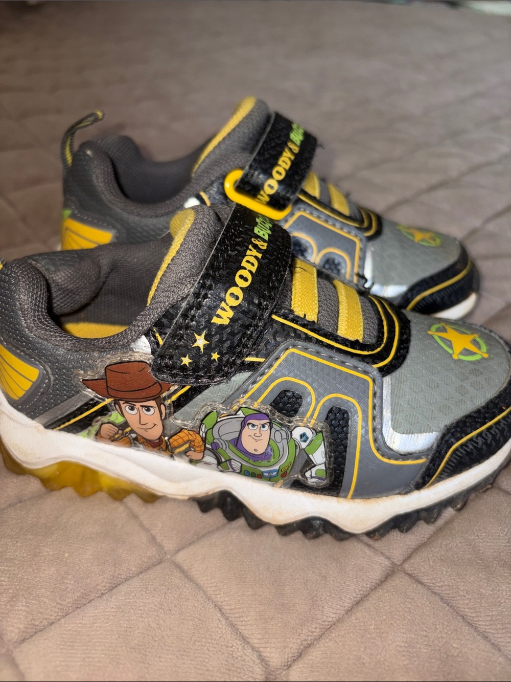 Disney Toy Story Woody and Buzz Kids' Light-Up Sneakers - Size 9 Toddler